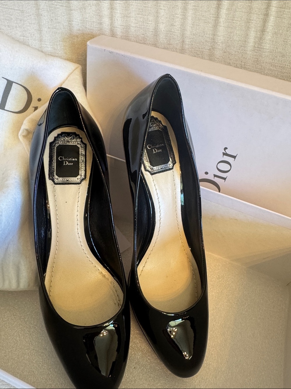 Dior Black Patent Leather Classic Pointed Pumps